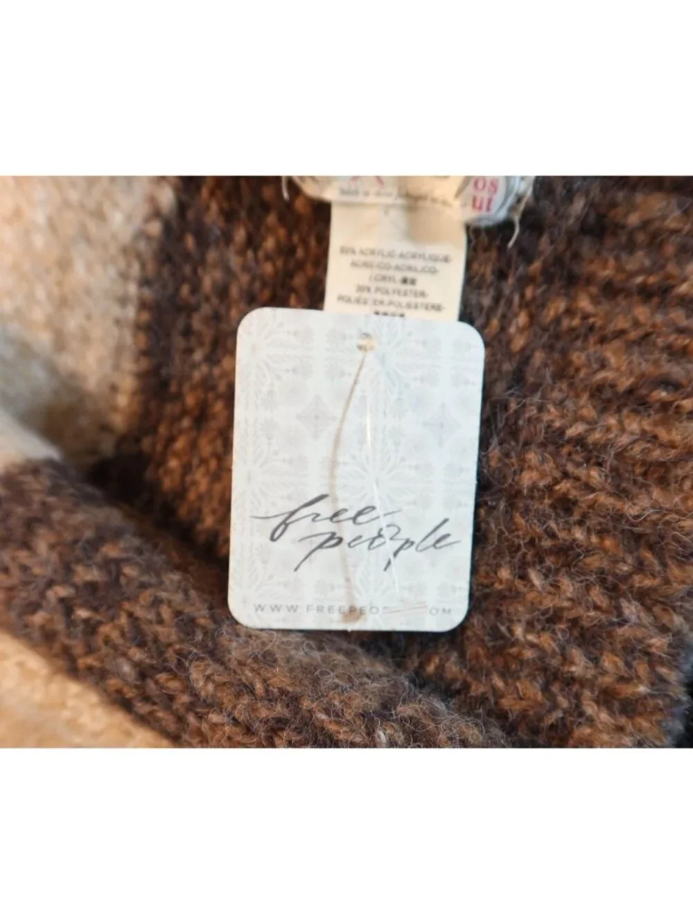 FREE PEOPLE Carina Swirl Scarf NWt Wool Blend Chunky Color Blocked Warm Winter